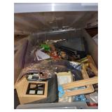 Large Collection of Dollhouse Figures and Accessories in Storage Bins