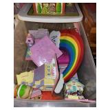 Large Collection of Dollhouse Figures and Accessories in Storage Bins