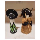 Handcrafted African Nativity Scene with Beadwork and Ceramic Figures