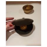 Set of 3 Swedish R&B Lotta Horn Brass Candle Holders with Case