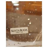 Pair of Kosta Boda Art Glass Vases with Bubble Pattern