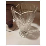 Set of 2 Decorative Vases - Vintage Cut Glass and BodaNova Frosted Glass