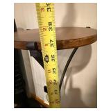 Round Wood Top Table with Black Metal Curved Legs - Accent Table