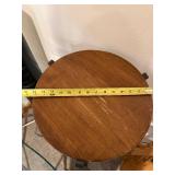 Round Wood Top Table with Black Metal Curved Legs - Accent Table