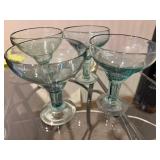 Turquoise Glass Coupe Glasses - 6-Piece Set for Cocktails, Desserts & Champagne