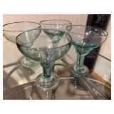Turquoise Glass Coupe Glasses - 6-Piece Set for Cocktails, Desserts & Champagne