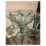 Turquoise Glass Coupe Glasses - 6-Piece Set for Cocktails, Desserts & Champagne