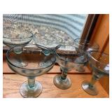 Turquoise Glass Coupe Glasses - 6-Piece Set for Cocktails, Desserts & Champagne