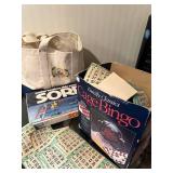 Parker Brothers Cage Bingo - Family Classics & Sorry! Board Games (Lot of 2) in Tote Bag