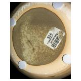 Cream Ceramic Vases with Orange Floral Motif (Lot of 2)