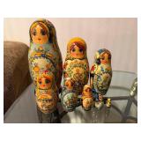 Matryoshka Nesting Dolls Set - Hand-Painted Russian Village Scenes, Assorted Sizes