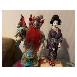 Peking Opera Mask Doll & Geisha Doll - Traditional Asian Figurines