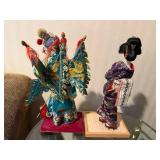 Peking Opera Mask Doll & Geisha Doll - Traditional Asian Figurines