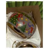 Glass Christmas Ornaments - Santa & Tree Festive Scenes