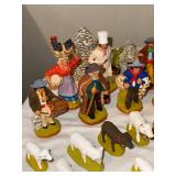 Aux Touque France Nativity Scene - Hand-Painted Ceramic Figures with Animals & Stone Oven
