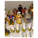 Aux Touque France Nativity Scene - Hand-Painted Ceramic Figures with Animals & Stone Oven