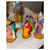 Aux Touque France Nativity Scene - Hand-Painted Ceramic Figures with Animals & Stone Oven