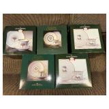 Bing & Grøndahl Golden Christmas Teacups & Saucers - 5 Boxes