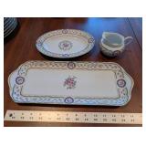 HAVILAND Limoges Floral Dinnerware Set - 8 Place Settings With Teapot, Sugar Bowl, and Serving Plates