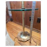 Brass Floor Lamp with Glass Table Shelf - Vintage Mid-Century Style
