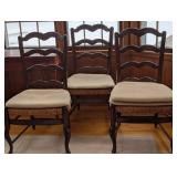 Antique Ladder-Back Dining Chairs (Lot of 3)