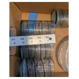 Glassware Set - Blue-Striped Ribbed Tumblers & Etched Floral Bowls