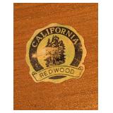 California Redwood Pineapple Wood Bowls Set with Floral Plates & Carved Round Platter