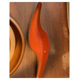 California Redwood Pineapple Wood Bowls Set with Floral Plates & Carved Round Platter