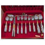 1847 Rogers Bros. - Silver Plate Flatware Set in Red Velvet Display Box