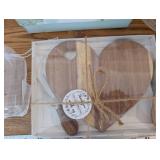 Tea Forte Lotus Tea Gift Box with Williams-Sonoma Double-Wall Latte Cup & Heart-Shaped Wood Board