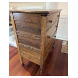 Oak 3-Drawer Dresser with Turned Legs - Vintage Bedroom Chest of Drawers