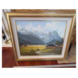 A. Dembeck Alpine Landscape Wetterstein Bei Garmisch 1977 Framed Oil on Canvas