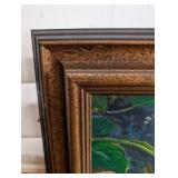Bayol - Signed Framed Oil Painting Still Life Fruit Basket, Ornate Frame