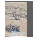 Bayol River & Bridge Scene Prints - Framed Art Set