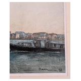 Bayol River & Bridge Scene Prints - Framed Art Set