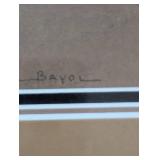 Bayol Signed Framed Artwork - Street Vendors with Bicycles and Carts