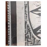 Butterfly Linocut Print in Ornate Beaded Frame