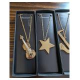 Gold Tone Pendant Necklaces & Holiday Charms - Assorted Gift Set