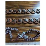 Tibetan Wood Disc Necklaces (2) & Pink Bead Bracelets (3)