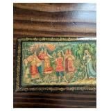 Palekh Lacquer Box - Russian Fairy Tale Scene, Long Rectangular, 1993