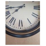 La Crosse Wall Clock - Roman Numeral Dial, Black Bezel with Brass Ring