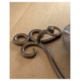 Wrought Iron Oval Wall Mirror - Ornate Scrollwork, Rustic Bronze Finish