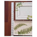 Framed Botanical Prints in Ornate Green & Gold Frames (Set of 4) & Ceramic Fern Tray