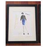 Framed Fashion Illustration Prints - Set of 3 Fashion Sketches
