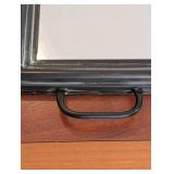 Black Wood Picture Frame with Cream Textured Inset - Approx 30in Long