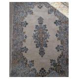 Area Rug - Cream Persian-Style with Blue Medallion & Floral Border