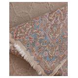 Area Rug - Cream Persian-Style with Blue Medallion & Floral Border