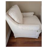 Ethan Allen Traditional Classics Armchairs & Ottoman - Cream Damask Upholstery Set