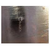 Round Silver-Plated Serving Tray with Beaded Edge and Dual Handles