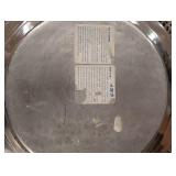 Round Silver-Plated Serving Tray with Beaded Edge and Dual Handles